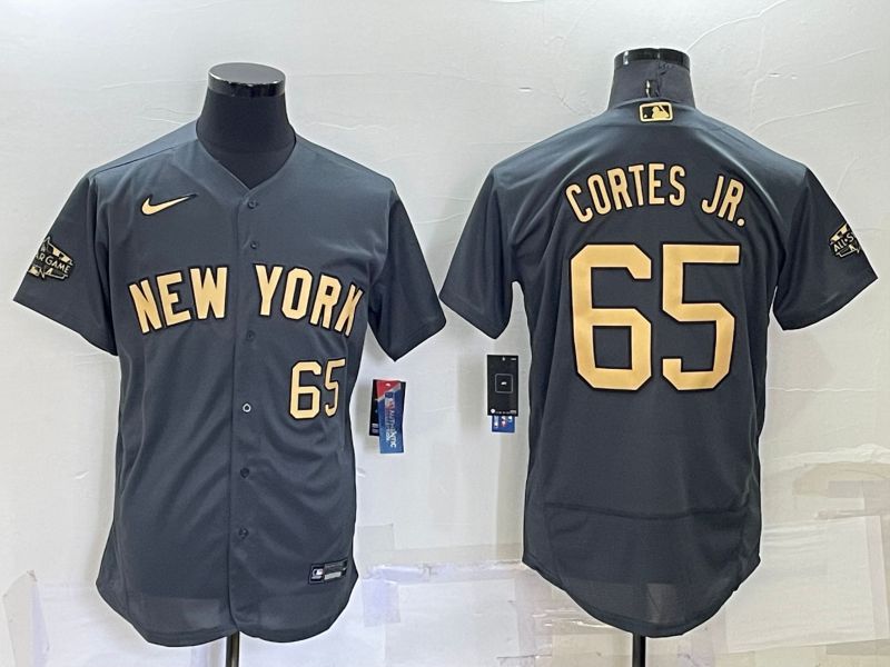 Cheap Men New York Yankees 65 Cortes jr Grey 2022 All Star Elite Nike MLB Jerseys